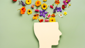 head with flowers mental health
