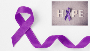 symbol of alzheimers with purple ribbon