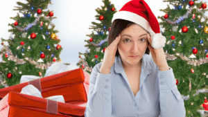 holiday stress caregiver santa hat