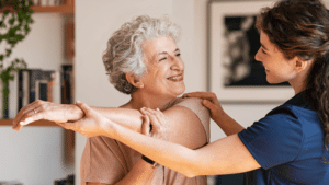 in home rehab older woman with PT
