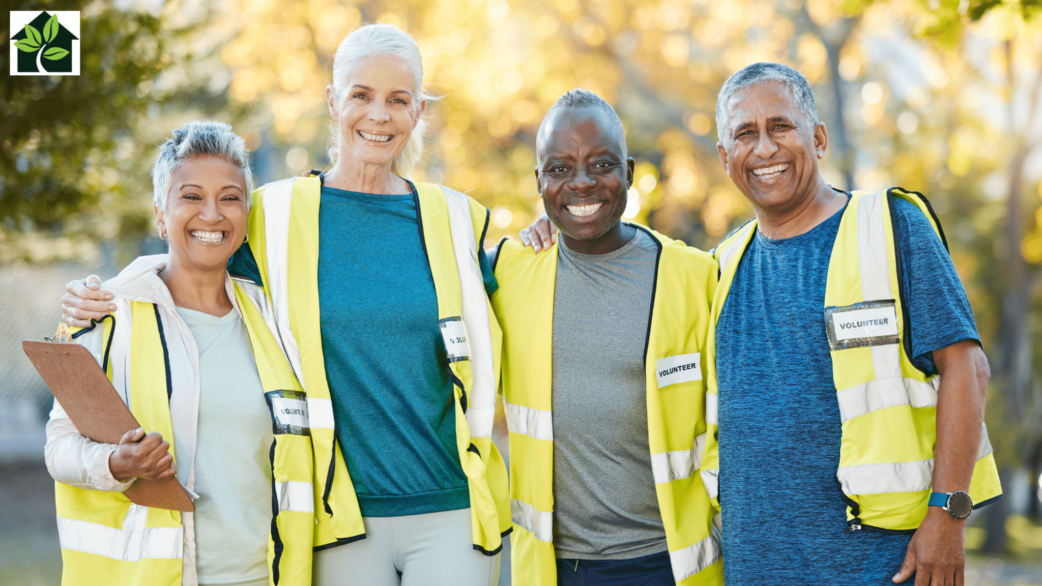 group of older adults who are volunteering