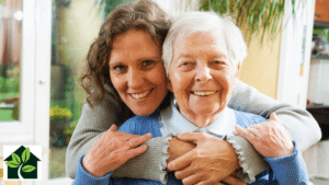 self care for caregiver elderly woman with younger woman
