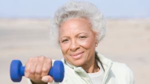 black older woman excercising