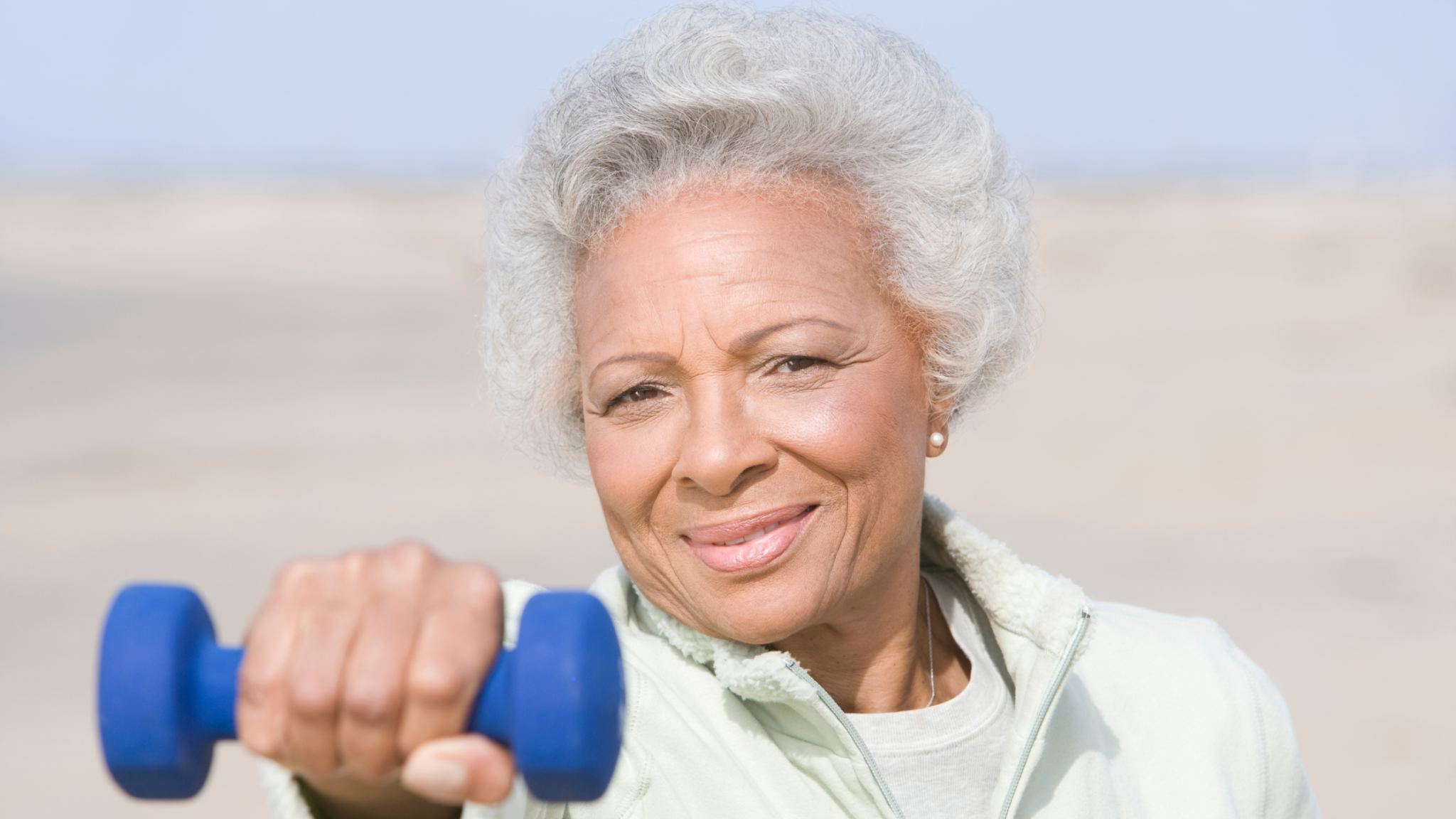 black older woman excercising